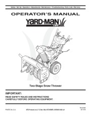 MTD Yard Man 769-04095 Snow Blower Owners Manual page 1