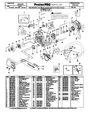 Poulan Pro PP4218AVL Chainsaw Parts List page 1