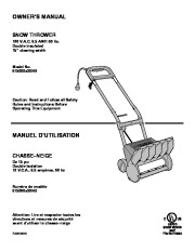 Murray 615000X30NB 15-Inch Electric Snow Blower Owners Manual page 1