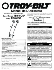 MTD Troy-Bilt TB415CS TB465SS 4 Cycle Trimmer Lawn Mower Owners Manual page 27