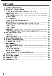 Honda HS55 Snow Blower Owners Manual page 3
