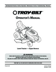 MTD Troy-Bilt Super Bronco Garder Tractor Lawn Mower Owners Manual page 1