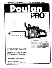 Poulan Pro Owners Manual, 1994 page 1