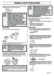 Husqvarna 345e 346XP 353 TrioBrake Chainsaw Owners Manual, 2001,2002,2003,2004,2005,2006,2007,2008,2009 page 11