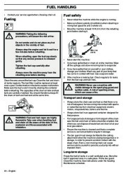 Husqvarna 345e 346XP 353 TrioBrake Chainsaw Owners Manual, 2001,2002,2003,2004,2005,2006,2007,2008,2009 page 20