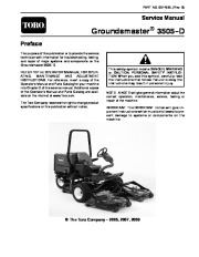 Toro 05145SL Rev B Service Manual Groundsmaster 3505 D Preface Publication page 1