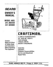 Craftsman 247.885550, 247.885680 Craftsman 24-26 inch two stage track drive Snow Thrower Owners Manual page 1