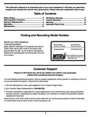MTD Pro 400 Series 21 Inch Rotary Lawn Mower Owners Manual page 2