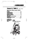 Kärcher K 7000 G Gasoline Power High Pressure Washer Owners Manual page 1