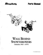 Simplicity 255 305 378 379 380 442 869 796 742 656 652 643 560 483 Snow Blower Owners Manual page 1