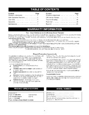 Craftsman 247.887001 Craftsman 22-Inch Snow Thrower Owners Manual page 2