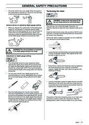 Husqvarna 385XP 390XP Chainsaw Owners Manual, 2003,2004,2005,2006,2007 page 13