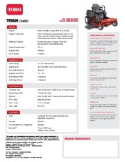 Toro TITAN ZX4800 Engine Construction Kohler Courage PRO Twin Specs page 1