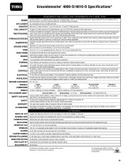 Toro Groundsmaster 4000 D 4010 D Specifications page 1