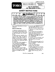 Toro 51535 450 TX Air Rake Owners Manual, 1990 page 1