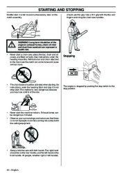 Husqvarna 365 372XP Chainsaw Owners Manual, 2008,2009,2010 page 20