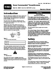 Toro Snow Commander 38602 Snow Blower Owners and Service Manual 2006 page 1