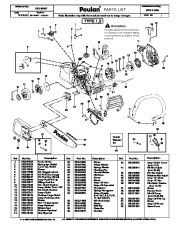Poulan P3314 WSA Chainsaw Parts List page 1