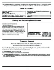 MTD Troy-Bilt Yard 060 Vacuum Chipper Shredder Hose Lawn Mower Owners Manual page 2