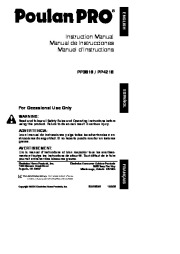 2005 Poulan Pro PP3816 PP4218 Chainsaw Owners Manual page 1