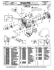 Poulan Pro PP3816 Chainsaw Parts List page 1