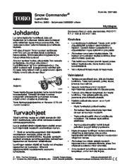 Toro 38603 Toro Snow Commander Snowthrower Owners Manual, 2005 page 1