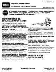 Toro 51586 Power Sweep Blower Manual del Propietario, 2005, 2006, 2007, 2008 page 1