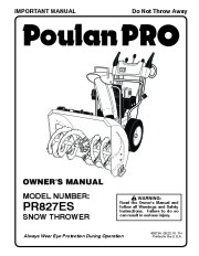 Poulan Pro Owners Manual, 2010 page 1