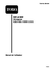 Toro 38051 522 Snowthrower Manuel des Propriétaires, 2001 page 1
