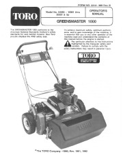 Toro 04050 Greensmaster 1000 Lawn Mower Owners Manual page 1