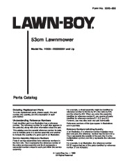 Toro Lawn-Boy 11003 53cm Power Lawn Mower Parts Catalog page 1