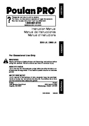 Poulan Pro 220 LE 260 LE Chainsaw Owners Manual page 1