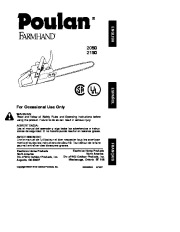 Poulan Farmhand 2050 2150 Chainsaw Owners Manual page 1