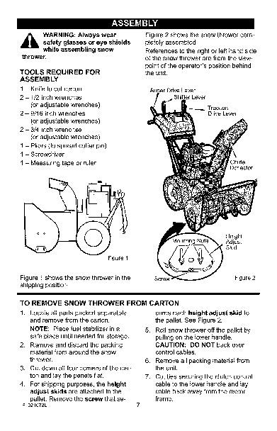 Craftsman 536.889250 33-Inch Snow Blower Owners Manual