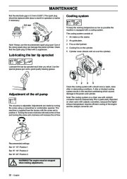 Husqvarna 338XPT Chainsaw Owners Manual, 2002,2003,2004,2005,2006,2007,2008,2009 page 32