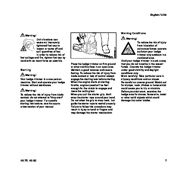STIHL HS 75 80 Hedge Trimmer Owners Manual