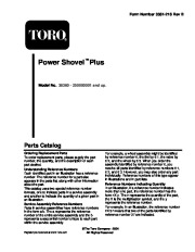 Toro 38360 Toro Power Shovel Plus Parts Catalog, 2005 page 1