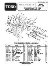 Toro 04129 Greensmaster 500 Lawn Mower Parts Catalog page 1