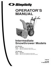 Simplicity 555 755 1693646 1693647 1693648 1693649 Series Snow Blower Owners Manual page 3