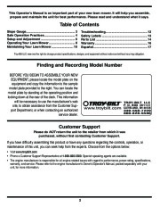 MTD Troy-Bilt 540 Series 21 Inch Hi Wheel Lawn Mower Owners Manual page 2