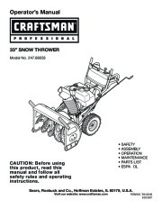 Craftsman 247.88033 Craftsman 33-Inch Snow Thrower Owners Manual page 1