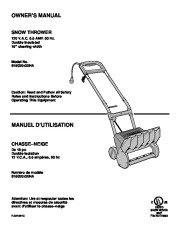 Murray 615000X30NA 15-Inch Electric Snow Blower Owners Manual page 1