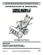 MTD Yard Man 769-03247 Snow Blower Owners Manual page 1