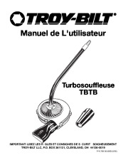 MTD Troy Bilt TBTB Turbo Snow Blower Owners Manual page 13