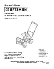 Craftsman 247.885550 Craftsman 22-inch 4-cycle snow thrower Owners Manual, 2007 page 1