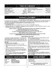 Craftsman 247.885550 Craftsman 22-inch 4-cycle snow thrower Owners Manual, 2007 page 2