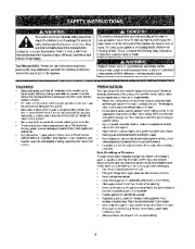 Craftsman 247.885550 Craftsman 22-inch 4-cycle snow thrower Owners Manual, 2007 page 4