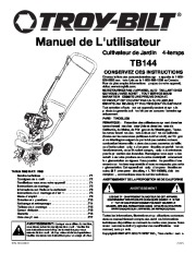 MTD Troy-Bilt TB144 Garden Cultivator Lawn Mower Owners Manual page 19