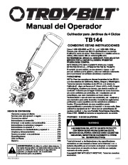 MTD Troy-Bilt TB144 Garden Cultivator Lawn Mower Owners Manual page 37