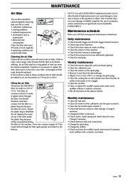 Husqvarna 326P4 X-Series Chainsaw Owners Manual, 1993,1994,1995,1996,1997,1998,1999,2000,2001 page 23